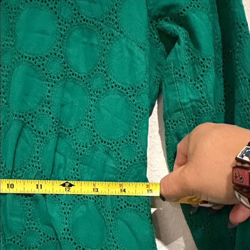 J. Crew Long Sleeve Green Dress - Picture 3 of 9